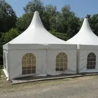 Elegáns, csúcsos kialakításának köszönhetően a sátor azonnal vonzza a tekintetet. Modulárisan bővíthető, és más sátrainkkal is kombinálható. - kiskép